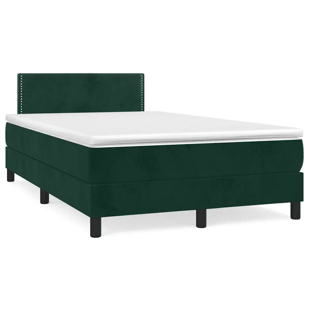 Giroletto a Molle con Materasso Verde Scuro 120x190 cm Velluto 3269840