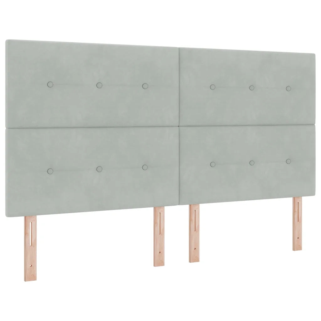 Letto a molle con materasso Grigio chiaro 180 x 200 cm Velluto