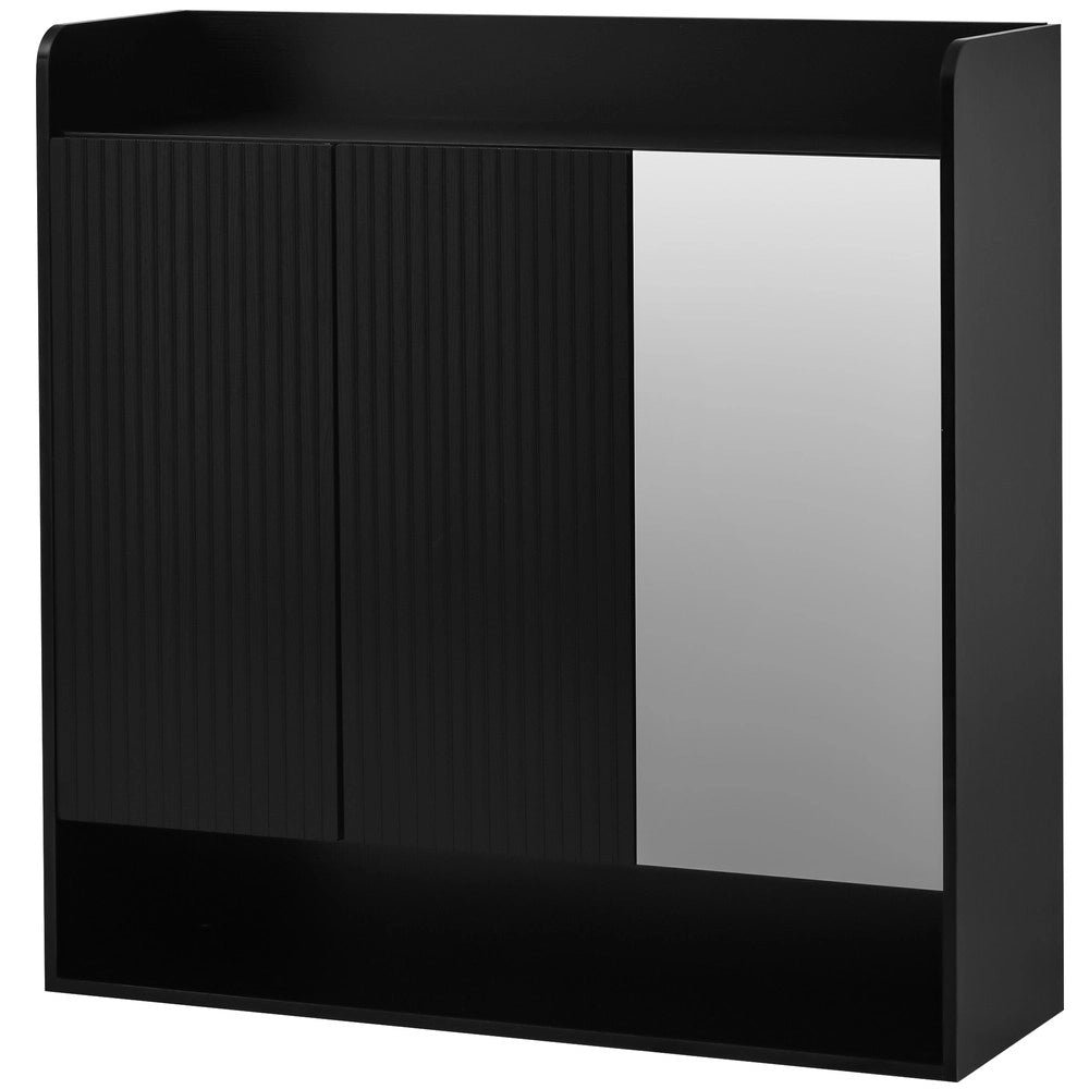 Scarpiera con Specchio Ingresso ¨C MINIMAL ¨C Nero, Ripiani Multipli
