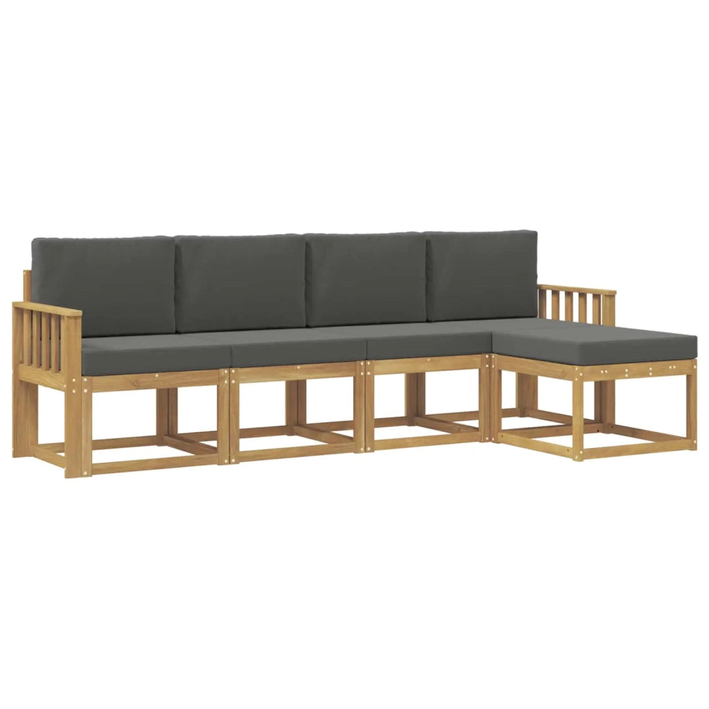 Set di divani da esterno 5 pz Bianco e Antracite 3387486