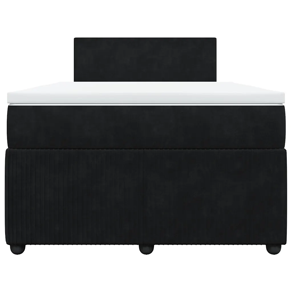 Giroletto a Molle con Materasso Nero 120x190 cm in Velluto 3289982