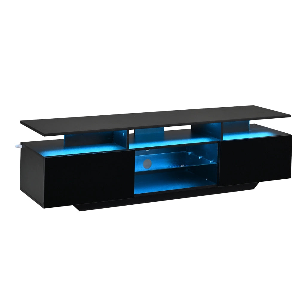 Mobile TV nero per televisore da 70 pollici con luci LED