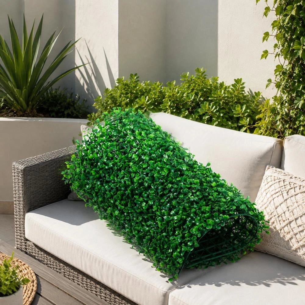 Artificial Plant Wall, 24 Pieces, 10 X 10 Inches, Privacy Hedge, Artificial Green, Artificial Boxwood Panel PE, Privacy Screen Artificial Plants 25 X 25 Cm, Privacy Hedge, Wall Decoration, Plant Wall