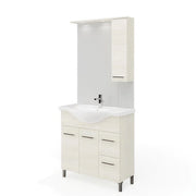 Mobile Bagno Rubino Rovere Ghiaccio da 85 cm a 2 Ante e 2 Cassetti con Specchio