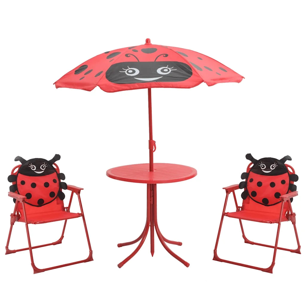 Set da Bistrot da Giardino per Bambini con Ombrellone Rosso 41842