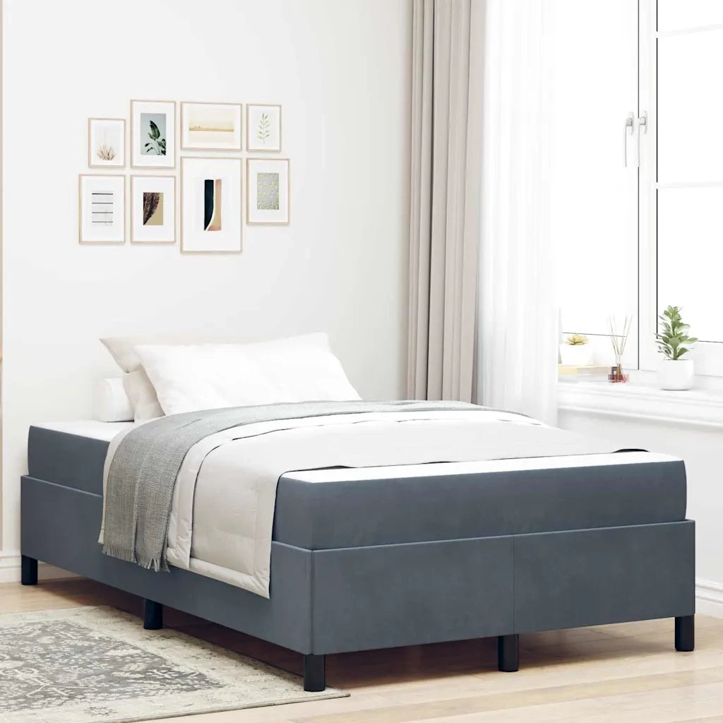 Letto matrimoniale | Letto per adulti | Struttura del letto Grigio scuro 120 x 200 cm Tessuto