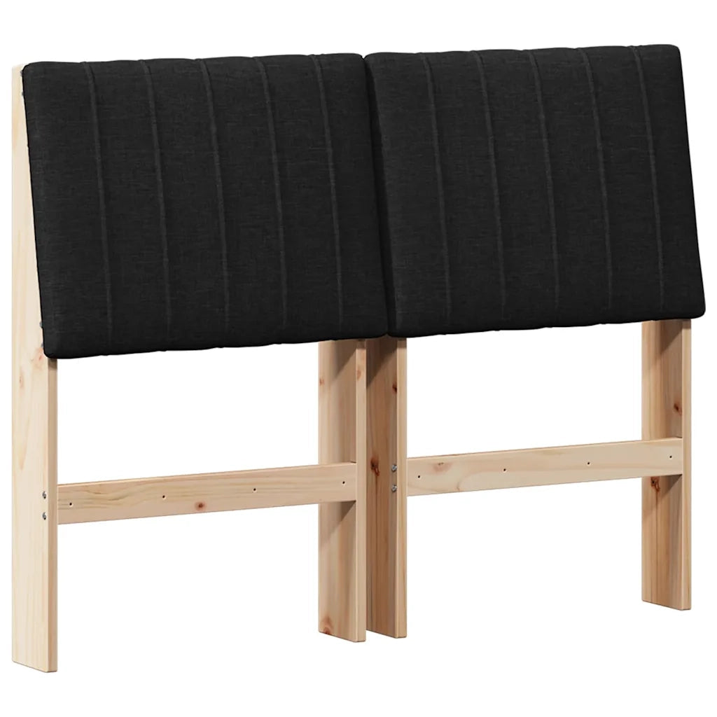Testiera | Testata imbottita Nero 120 cm Pino massello