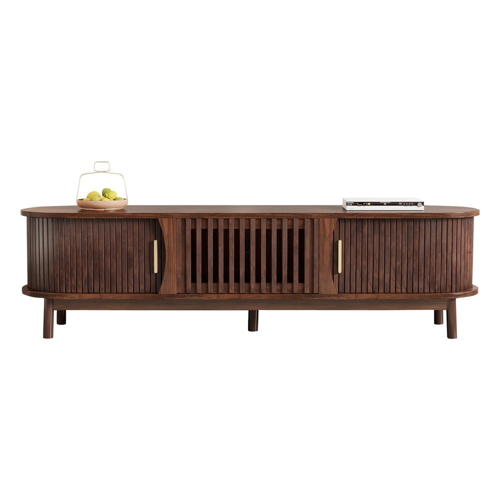Mobile TV con ante scorrevoli ¨C Minimal ¨C marrone truciolato 165x39,5x46cm per TV fino a 65 pollici
