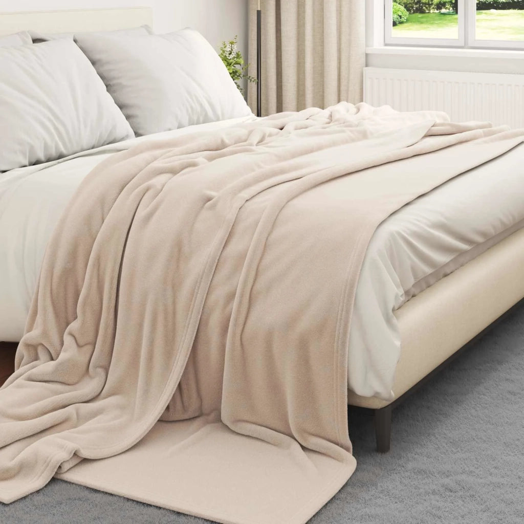 Coperte da Pile 6 pcs Beige 240 x 270 cm Panno