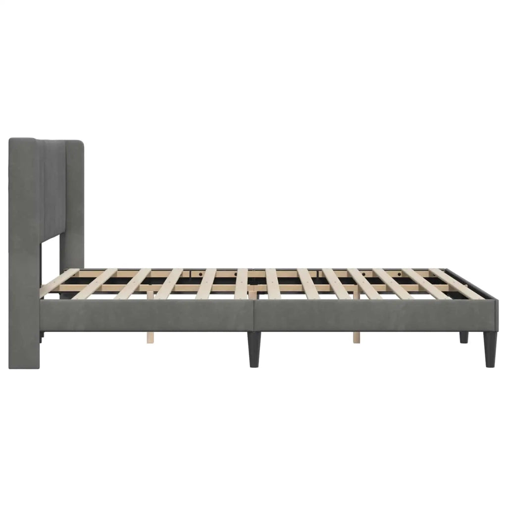 Letto matrimoniale | Letto per adulti | Struttura del letto Grigio Scuro 160 x 200 cm Velluto