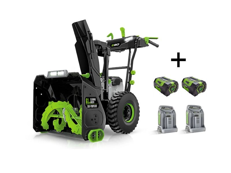 Spazzaneve EgoPower SNT2400E motore Brushless fresa 61cm con 2 batterie e 2 carica