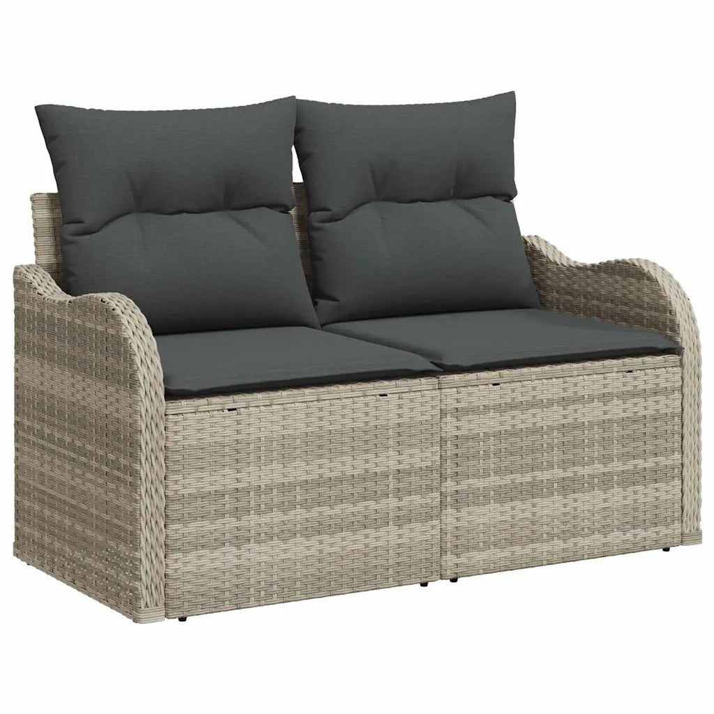 Set Divano da Giardino 9 pcs Grigio chiaro e grigio scuro