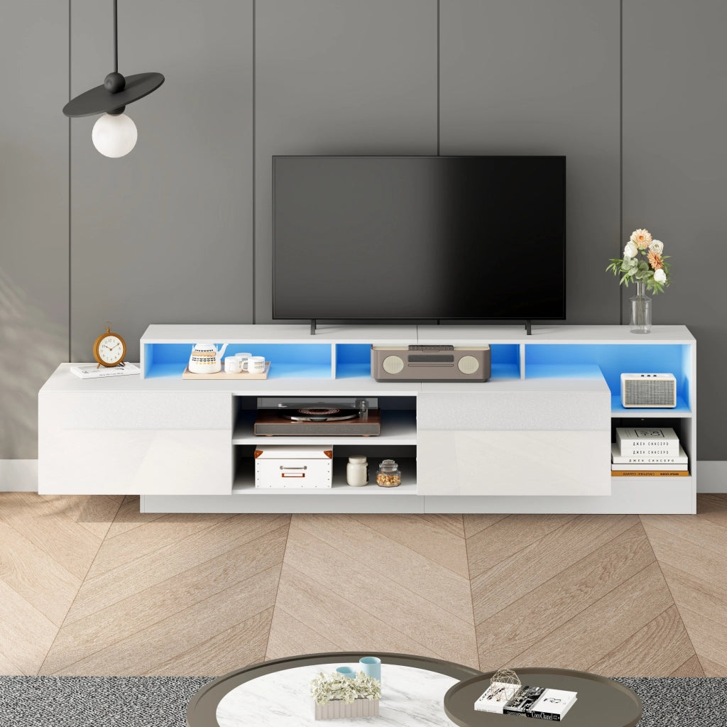 Mobile porta TV bianco 190 cm con luci LED