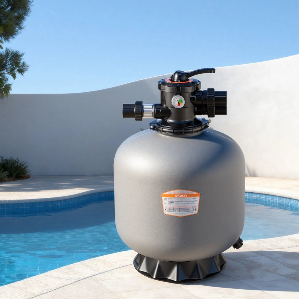 Sistema di Filtraggio a Sabbia P-DG500 per Piscine Fuori Terra, Valvola a 7 Vie, Serbatoio 508 mm, Portata 189,3 LPM, PE Robusto