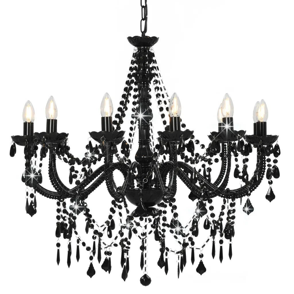 Elegante lampadario di design per interni 80 x 75 cm 12 lampadine atmosfera rilassante metallo nero 02_0046415