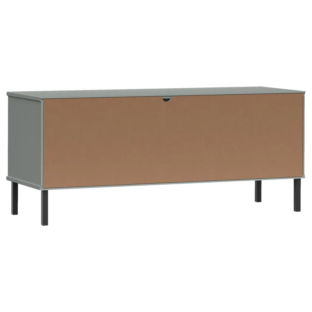 Scarpiera Gambe Metallo-Scaffale per scarpe-Armadietto contenitore Grigio 106x35x45cm Legno Massello OSLO