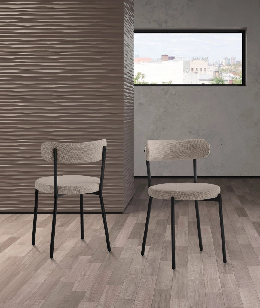 Set 2 sedie da pranzo Hispanohogar ferro e tessuto beige 75×46×49 cm