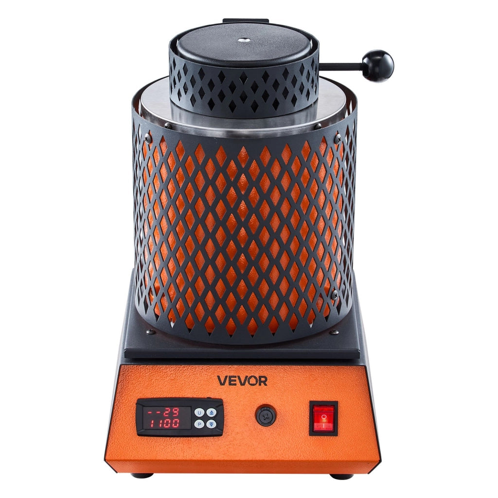 Forno Elettrico per Fusione Metalli 1350W 1150℃ KD-1101 con Crogiolo 3 kg per Creazione Gioielli Macchina Compatta Fai da Te