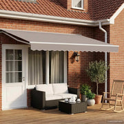 Cornice per Tenda Manuale con LED Bianco 5 × 3,5 m Alluminio 42024805