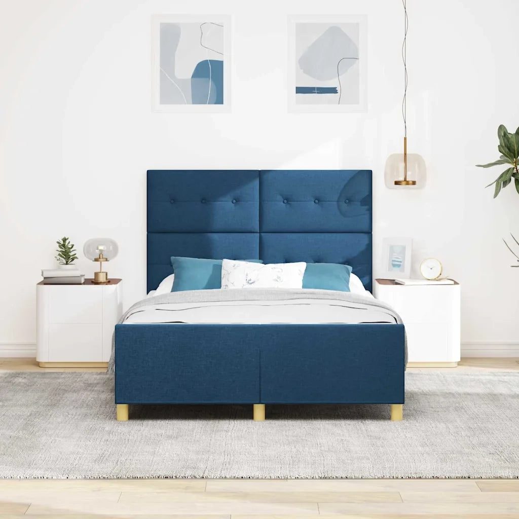 Struttura del letto con testiera Blu 140 x 190 cm Tessuto 3344731