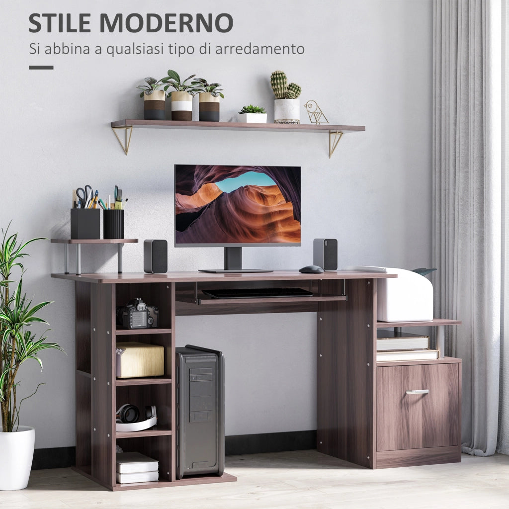 Scrivania per Computer ¨C Xylo ¨C Legno con Cassetto e Scaffale