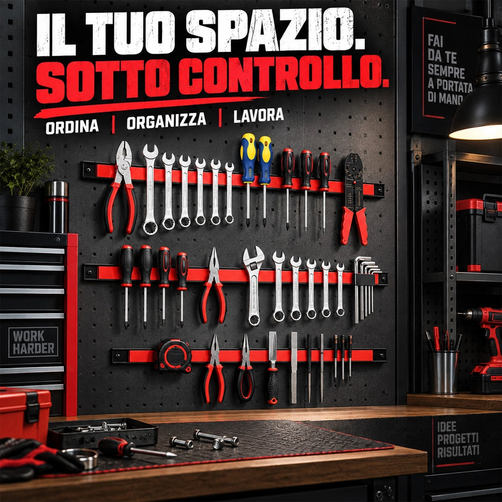 3pz Barra Magnetica Portautensili Supporto Porta Attrezzi Lavoro Coltelli 46cm