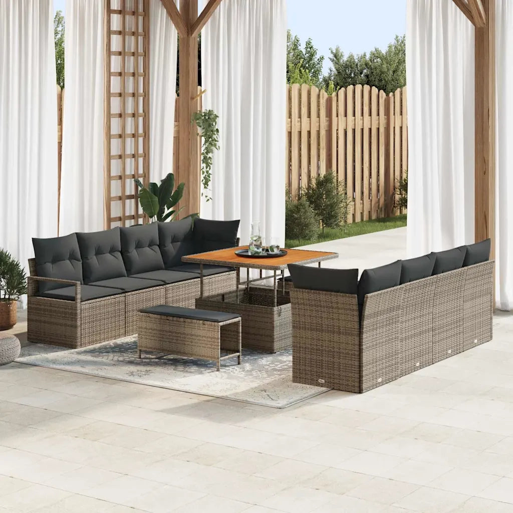 Set Divano da Giardino con cuscino Grigio 100 x 100 x 71 cm