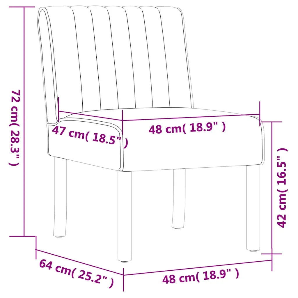 Fauteuil sans accoudoirs vert foncé velours