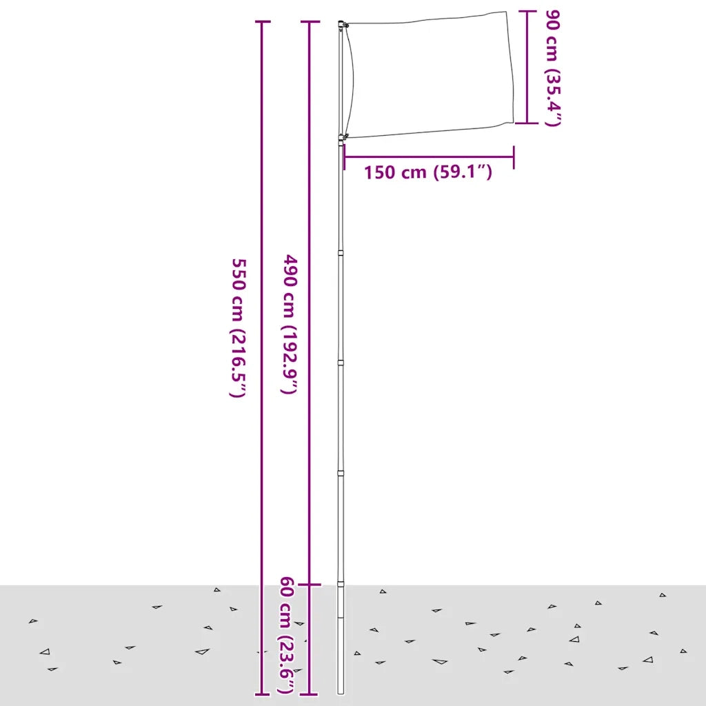 Asta e Bandiera Spagna 5,5 m Alluminio CFW7957553