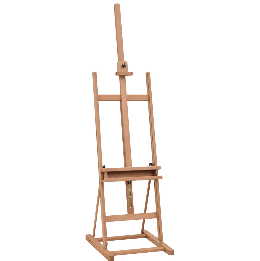 Cavalletto da pittura ULEVR in legno di faggio, altezza regolabile in 16 livelli e inclinazione variabile, naturale