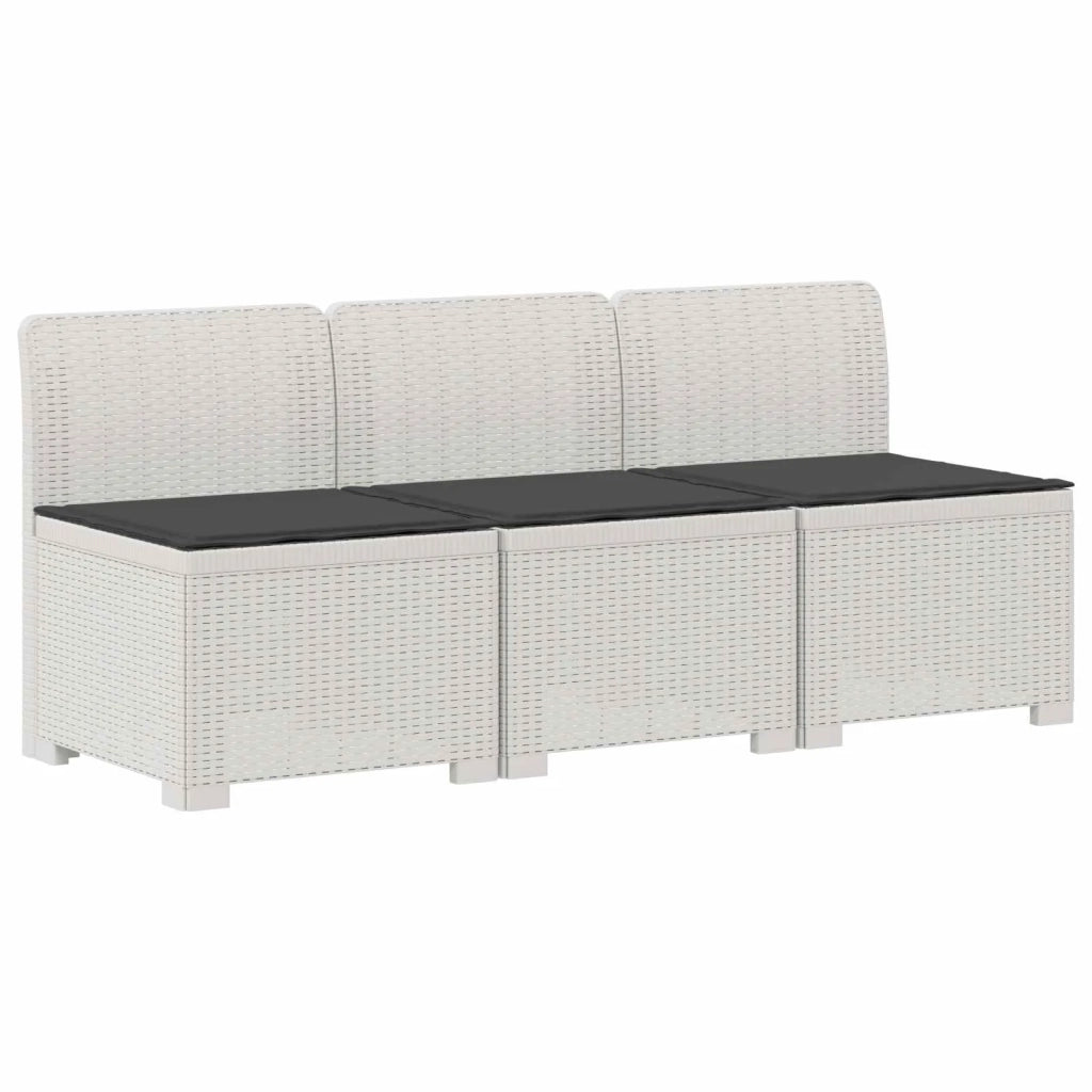 Divano da giardino 3 posti con cuscini in look rattan 3 posto 8011969