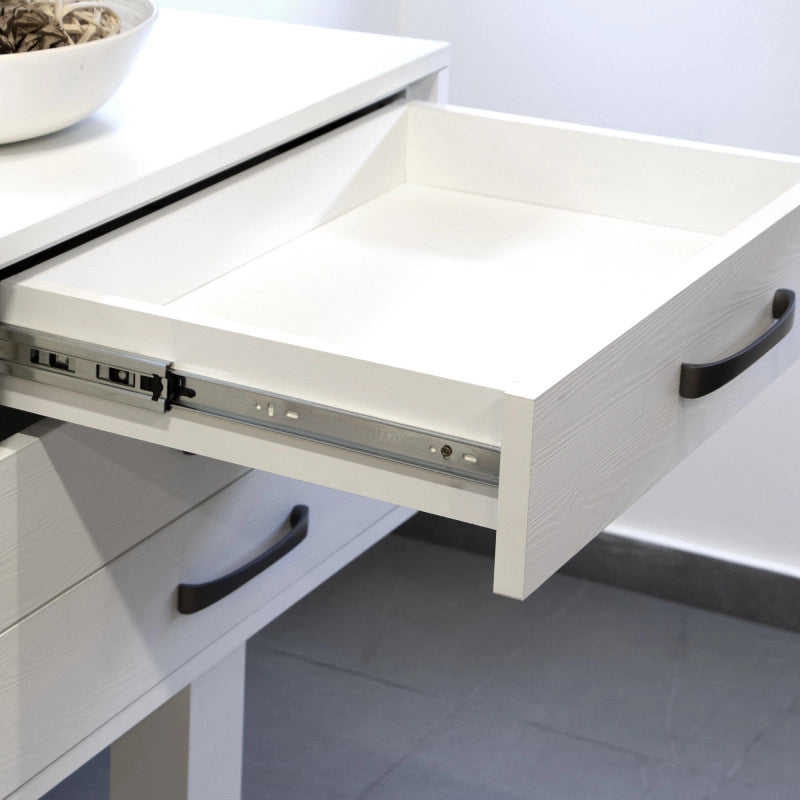 Set di guide a sfera per cassetti a estrazione totale, altezza 45 mm, lunghezza 450 mm, Acciaio, Zincato bianco