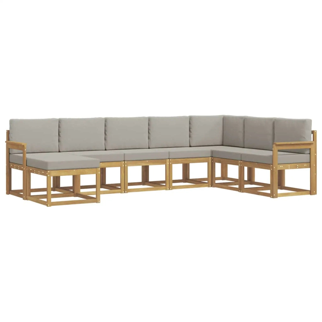 Set di divani da esterno 8 pz Bianco e Grigio Chiaro 3388040