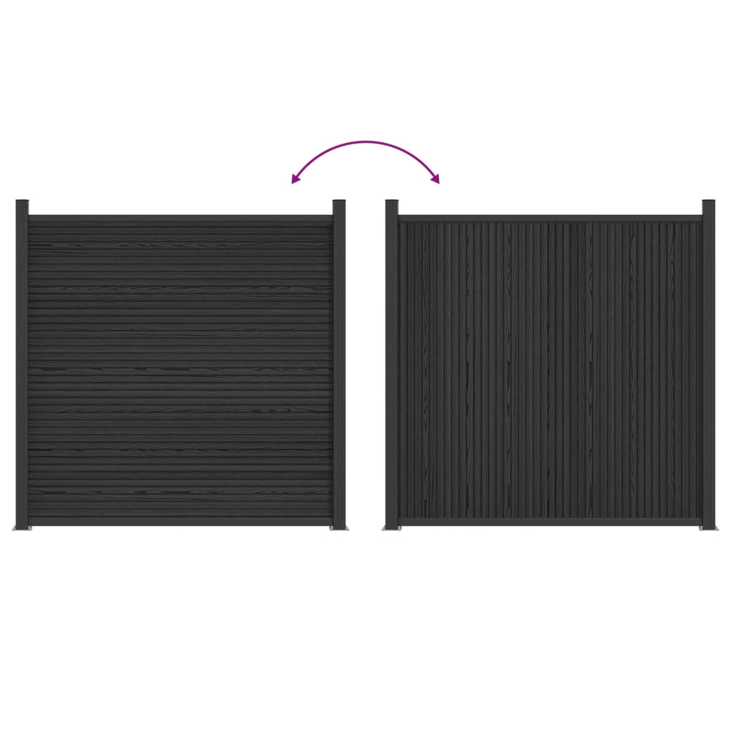 Pannello di Recinzione WPC e Alluminio Nero 42039053