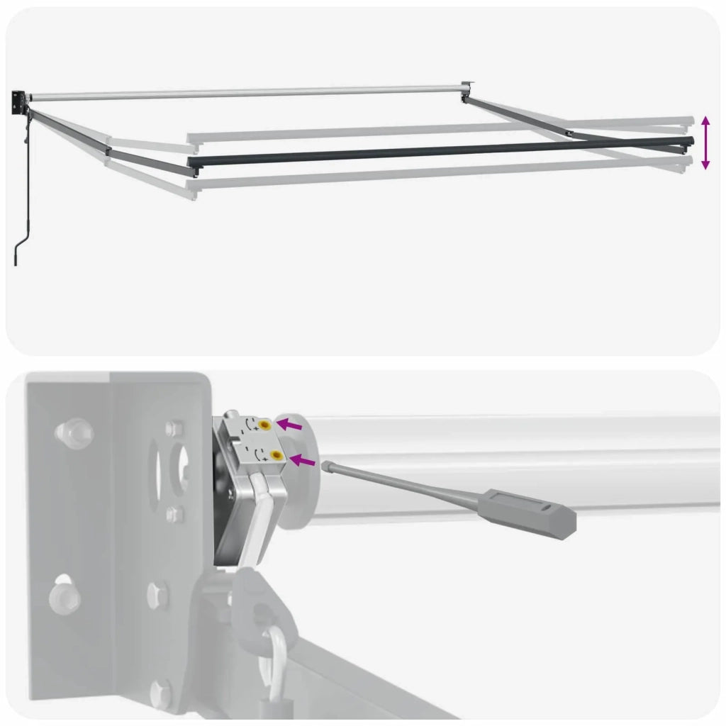 Tenda retrattile Tortora 3,5 x 2 m Poliestere e Metallo 3425699