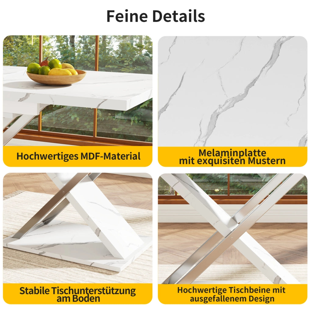 Tavolo da pranzo allungabile bianco 118-157x75 cm in MDF