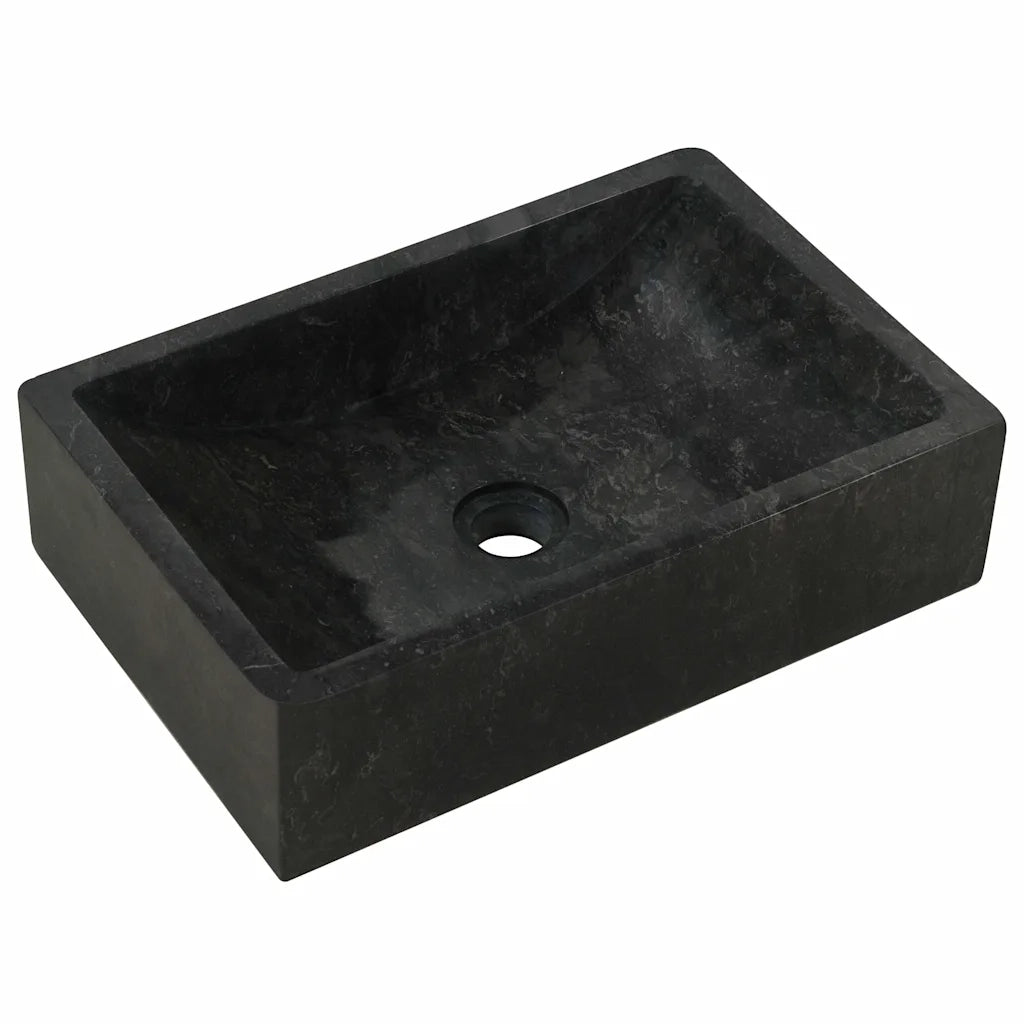 Lavello 45x30x12 cm Marmo Lucido Nero 142772