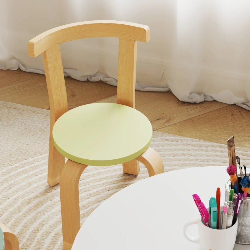 Set tavolo e sedie per bambini 5 pezzi, legno massello leggero, multicolore
