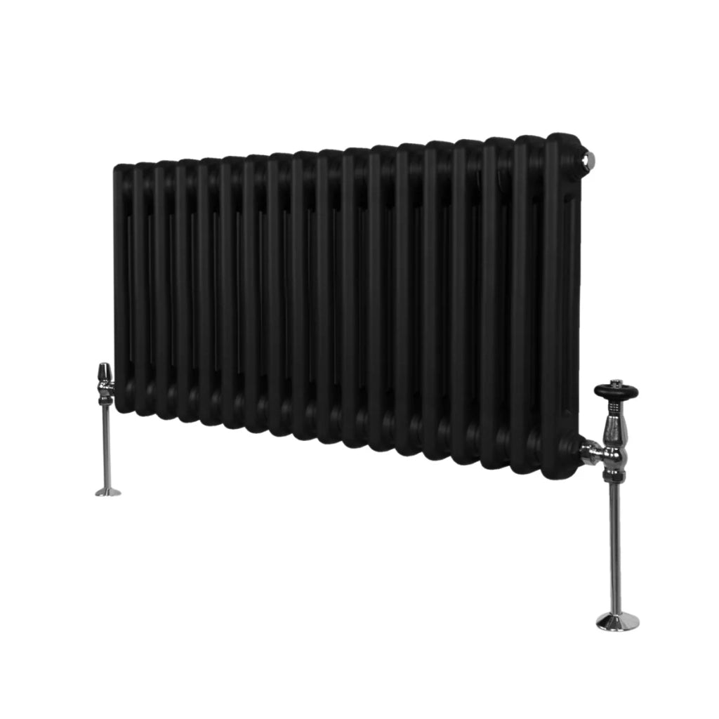 Termosifone Radiatore a 2 colonne per riscaldamento centralizzato orizzontale Nero 30x83cm