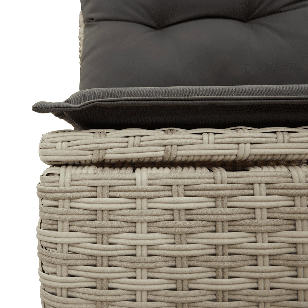 Set Divani da Giardino 7pz con Cuscini Grigio Chiaro Polyrattan 3264438