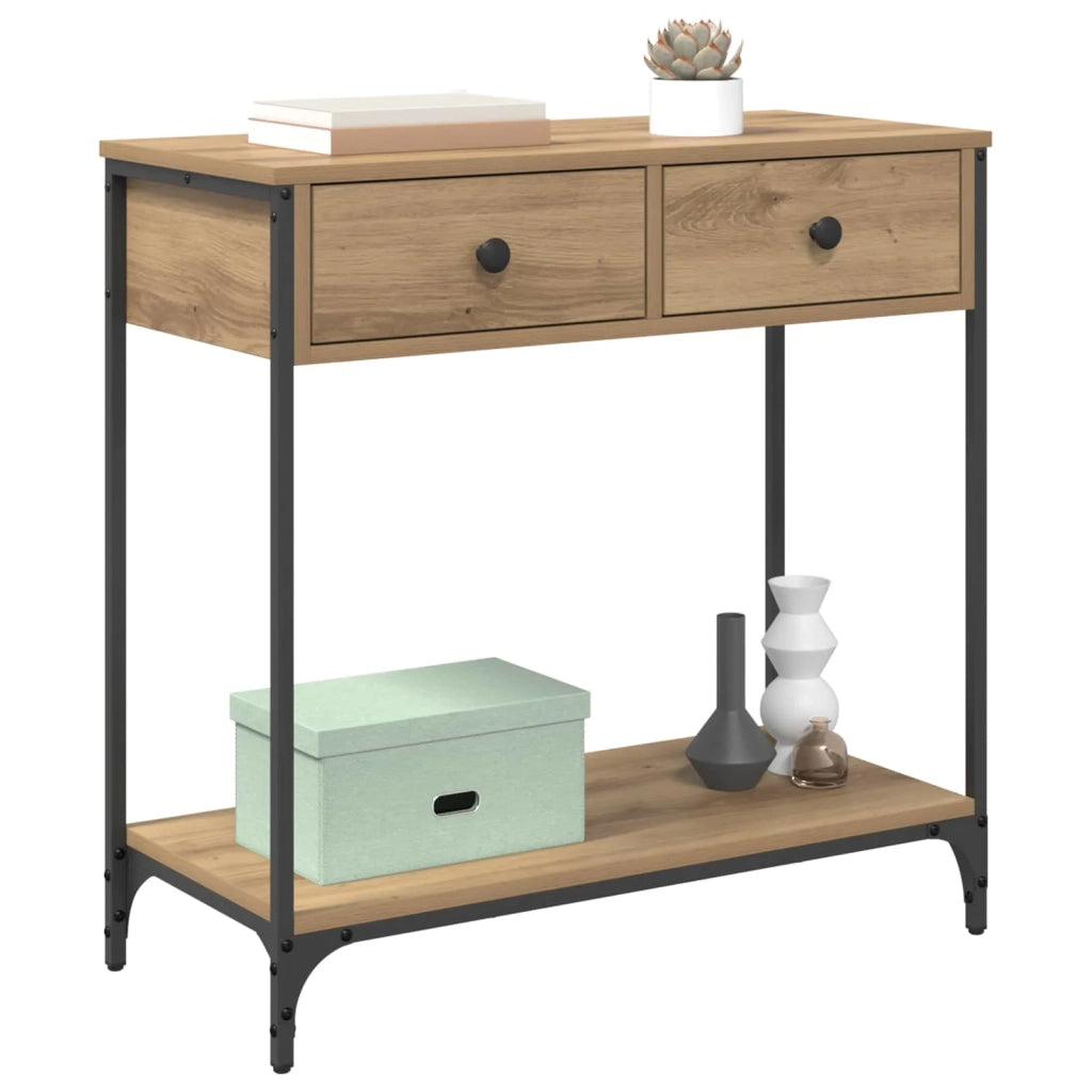 Table console Chêne artisanal 75 x 34,5 x 75 cm
