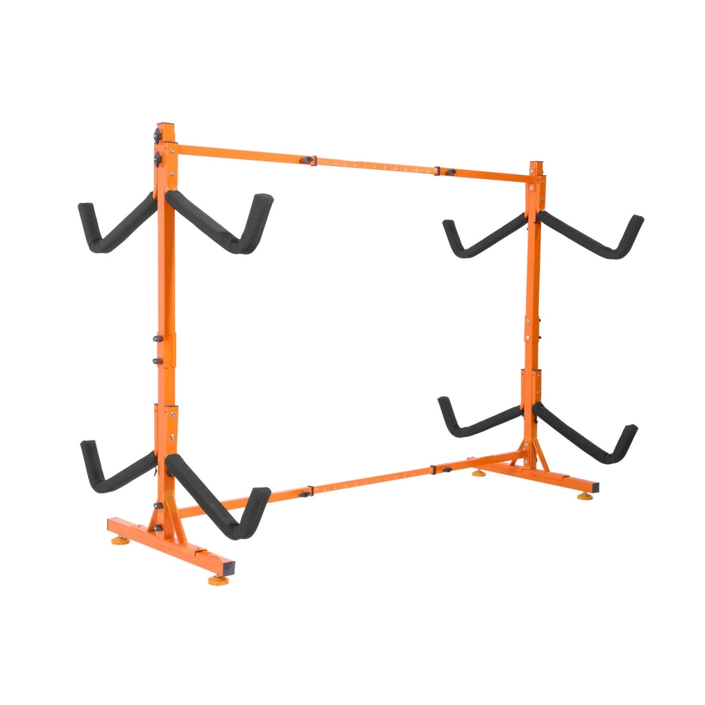 Rastrelliera per Kayak Autoportante per 4 Posti in Acciaio Regolabile Robusta Porta Paddleboard Canoa per Garage e Giardino