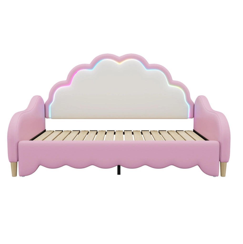 Letto multifunzione 140x200 cm con LED e struttura salvaspazio