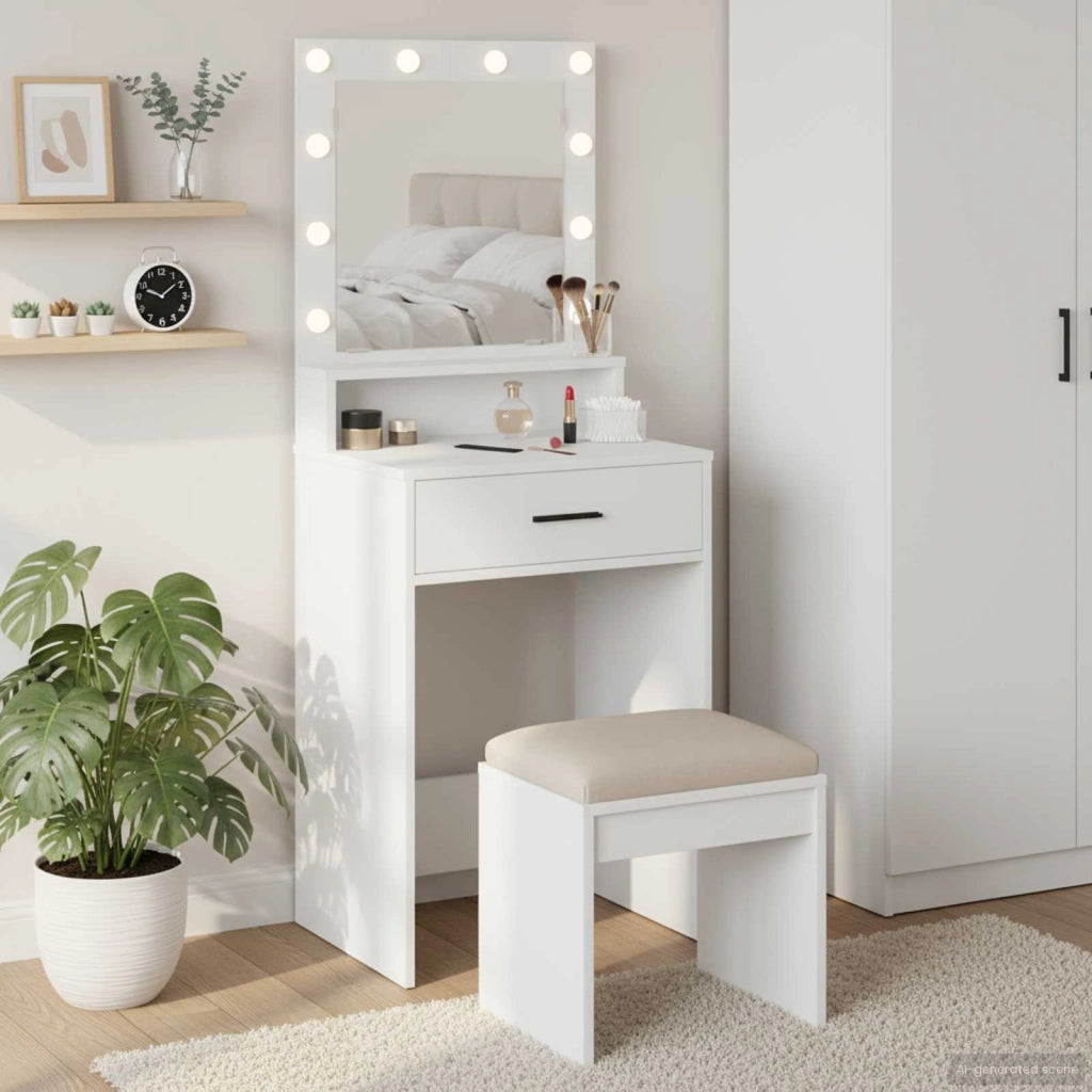 Tavolo da Trucco Bianco 50 x 41 x 135 cm Legno ingegnerizzato 865091