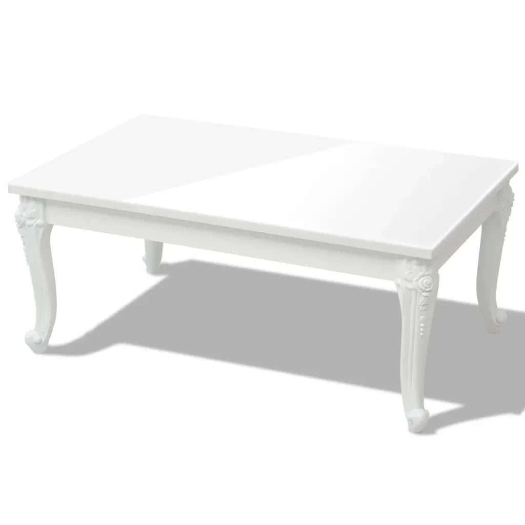 Tavolino da salotto | Tavolino da caff¨¨ | Tavolino da Soggiorno 100x60x42 cm Bianco Lucido