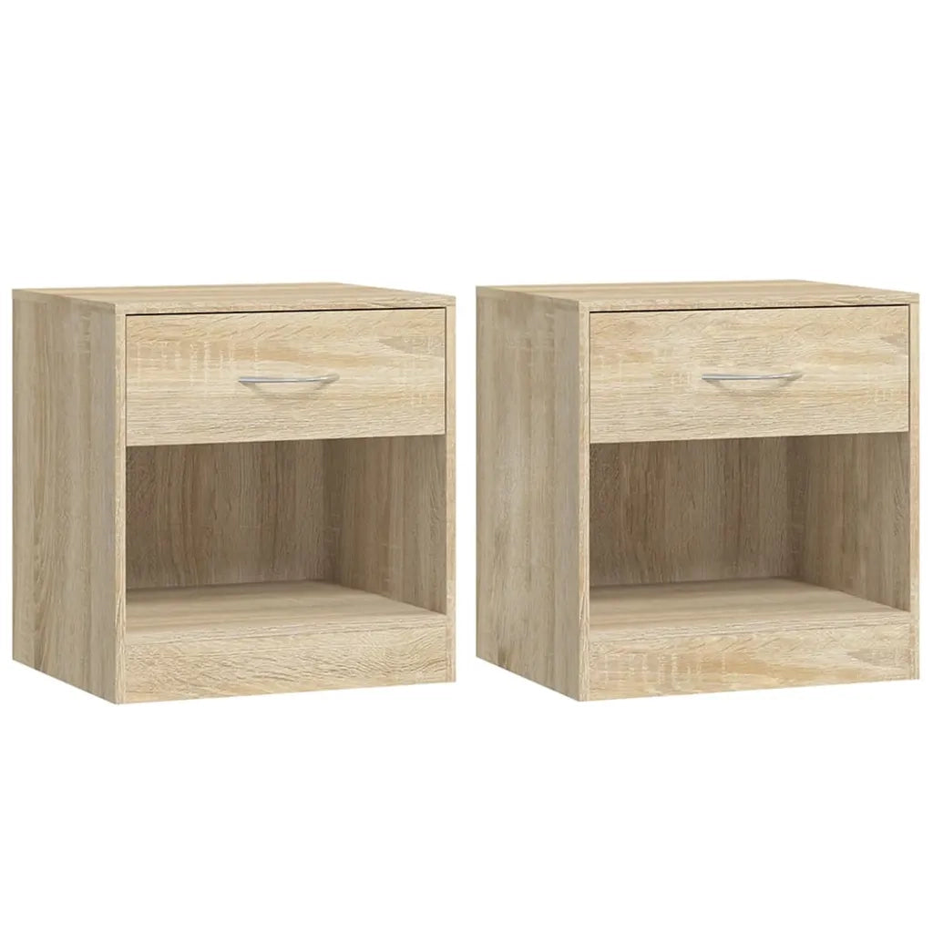 Comodini 2 pz con Cassetto Colore Rovere 242546