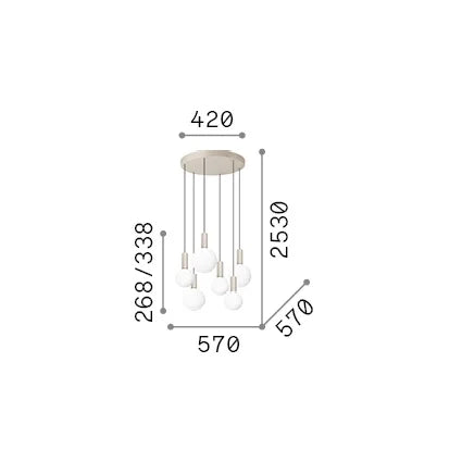 Lampadario Odeon Bianco LED 39W Luce Calda 3000K Dimmerabile Ideal Lux
