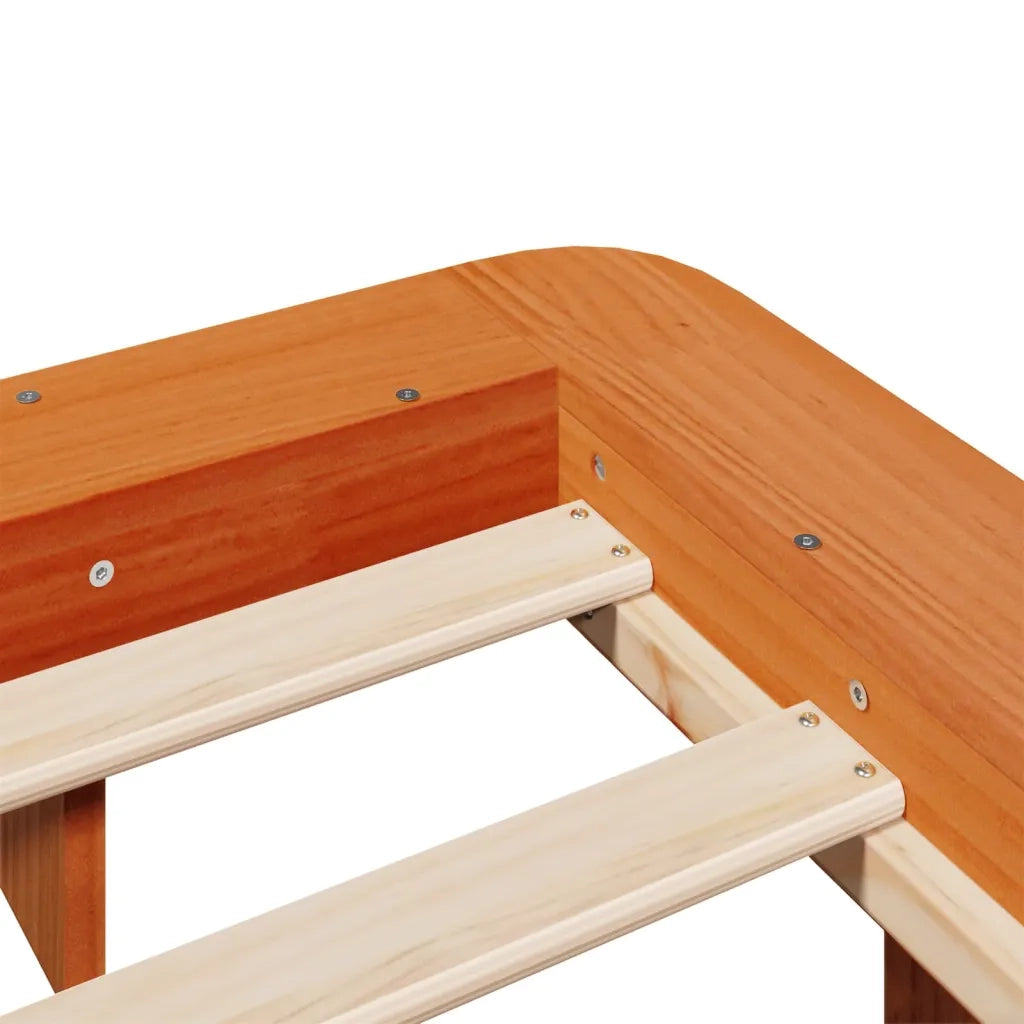 Letto senza Materasso-Struttura Letto Marrone Cera 120x200 cm in Legno di Pino 986923