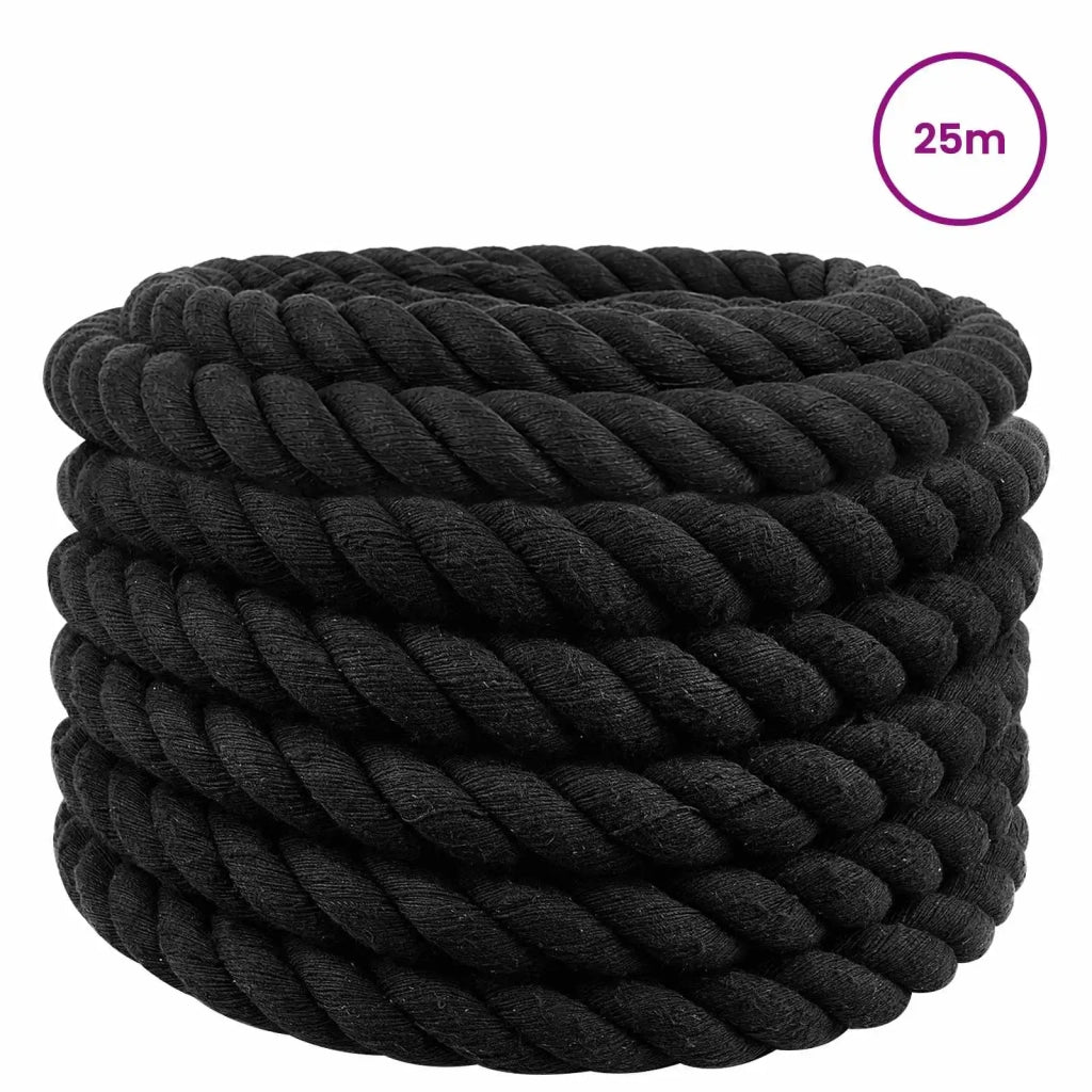 Corda di Cotone 40 mm 25 m Nero 100% Cotone 42011837