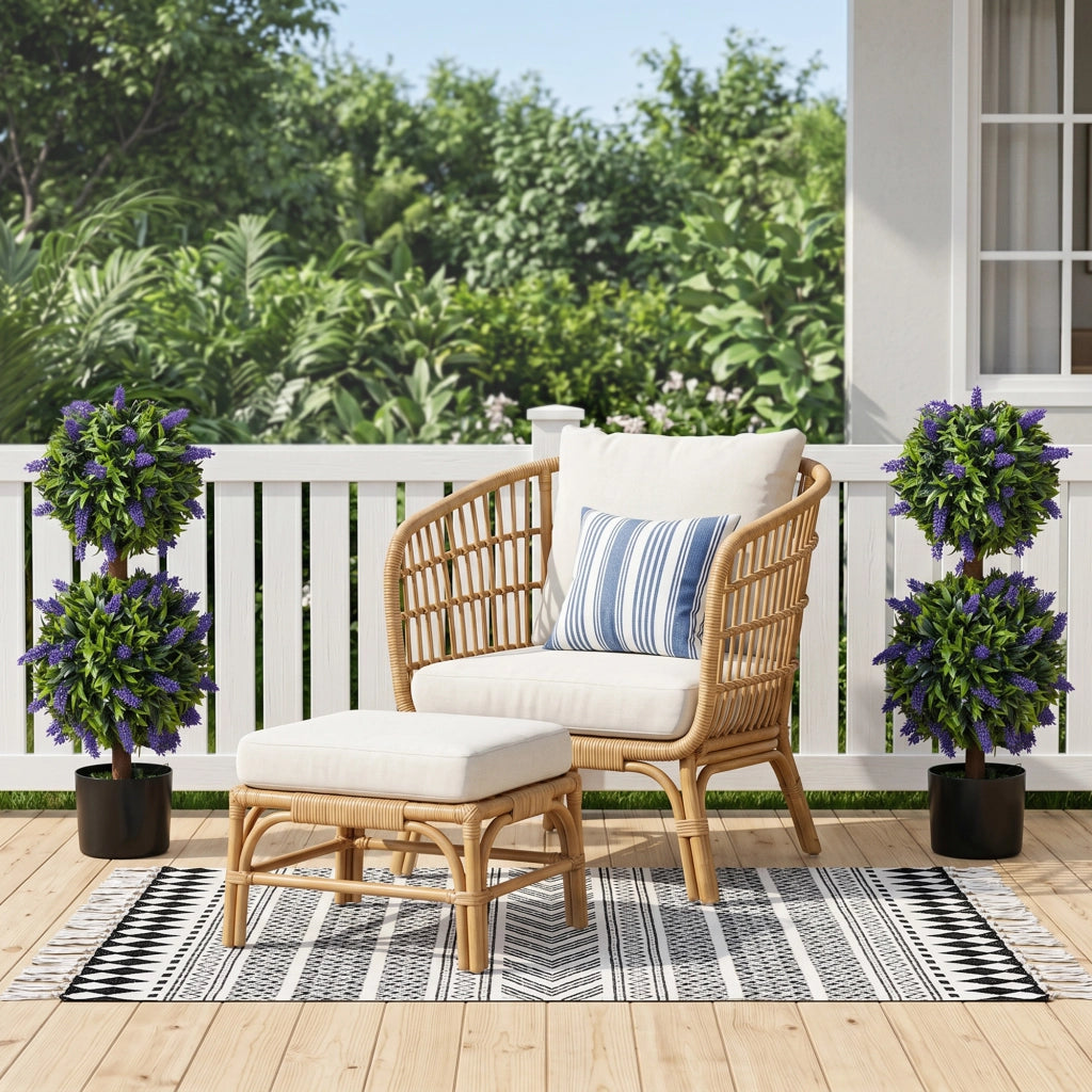 2er-Set Künstliche Pflanzen, UV-beständige Kunstpflanze im Blumentopf, 70 cm Zimmerpflanze für Wohnzimmer, Garten